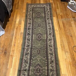 Elegant Green Runner Rug
